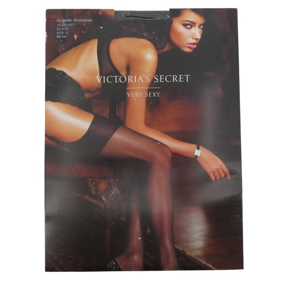 Victorias Secret Very Sexy Size C 15 Denier Black Classic Socking Womens NEW - Picture 1 of 8